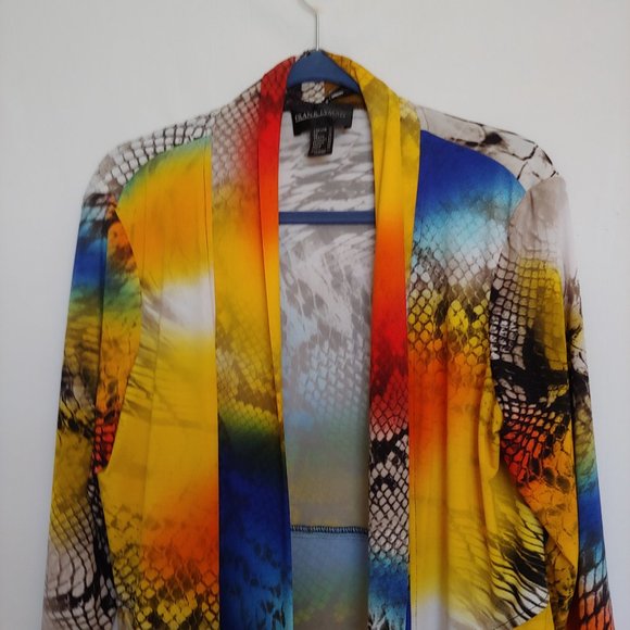 Frank Lyman snake pattern colorful open jacket size 14 - Picture 4 of 13